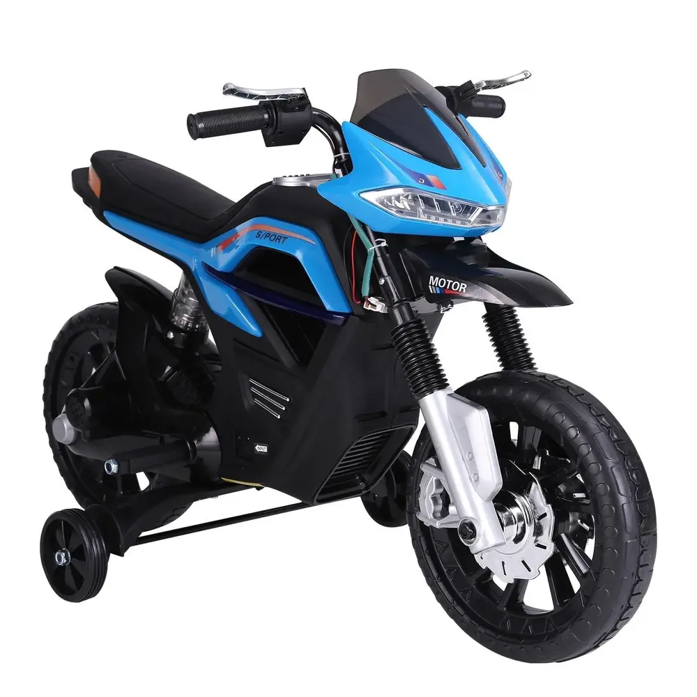 Elektrisk Motorcykel för Barn med Stödhjul och Musik Rolig
