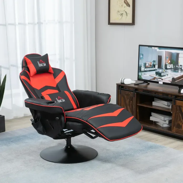 Gamingstol med Massage & Fotstöd Ergonomisk Fåtölj