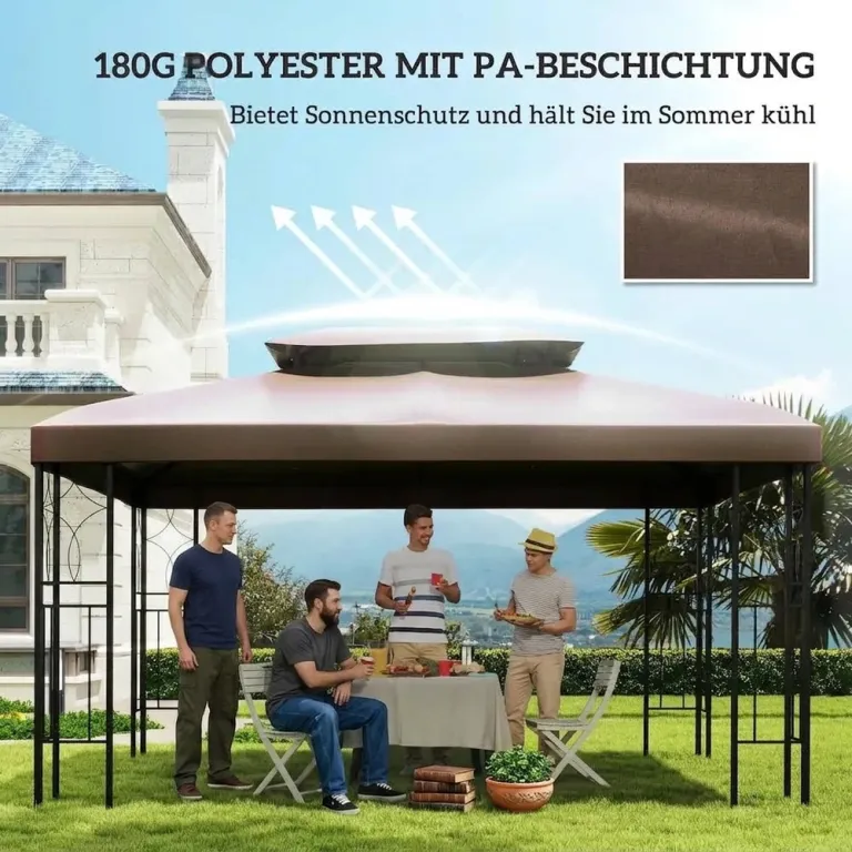 Paviljontak Prisvärd Mörkbrun Polyester för 3x4m
