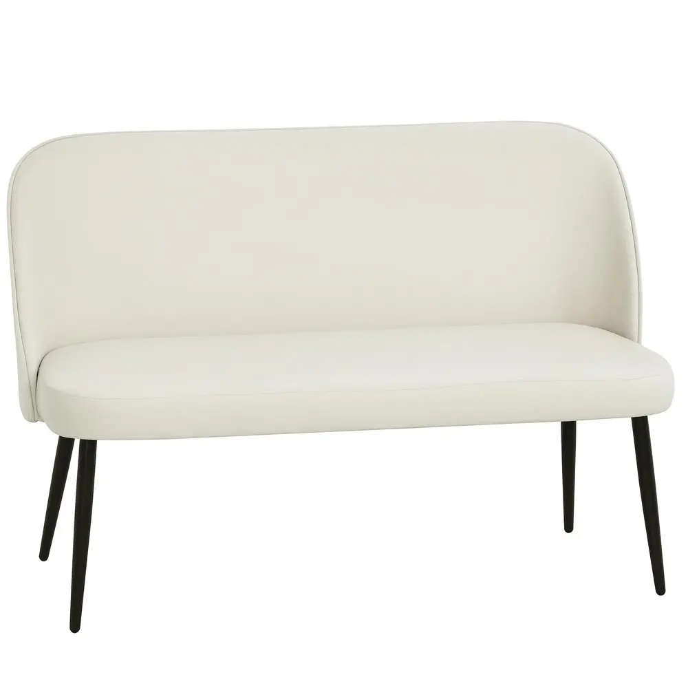 Soffa 2-sits Beige Sammet och Metall Polstrerad 117 Cm