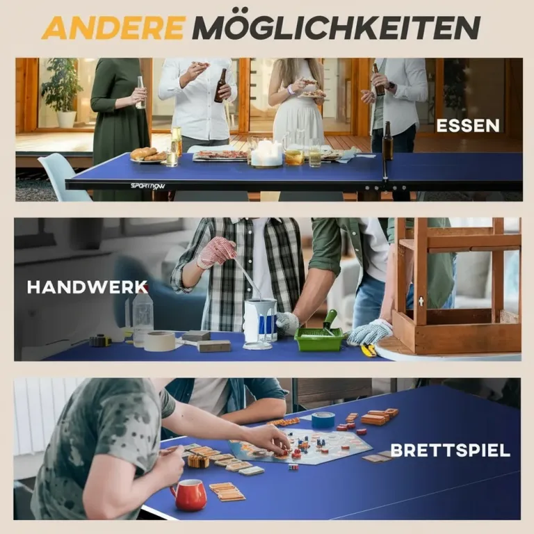 Bordtennisbord Pingisbord Blå av Stål Hjul