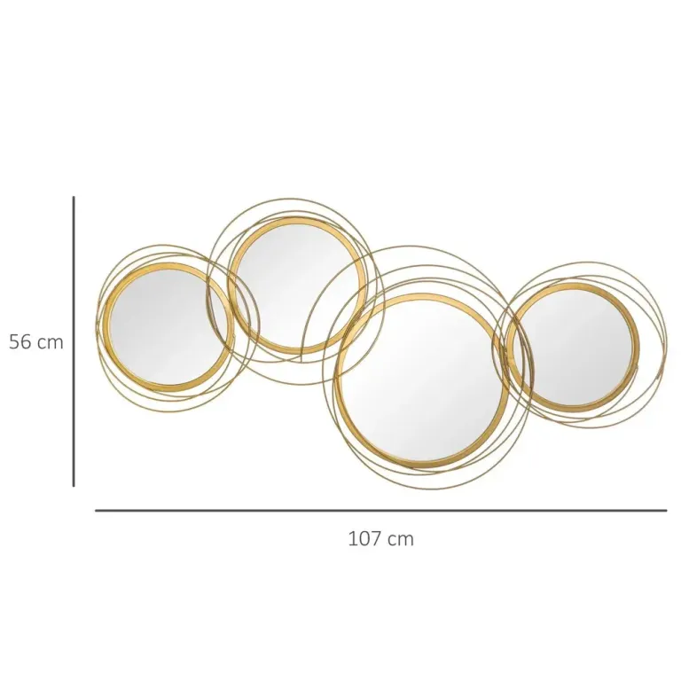 Spegelset Väggspeglar Guld av Glas och Metall Dekorativ Väggspegel