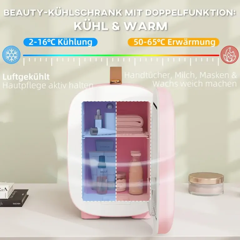 Mini Skönhetskyl 4 l Kapacitet Rosa Kylskåp