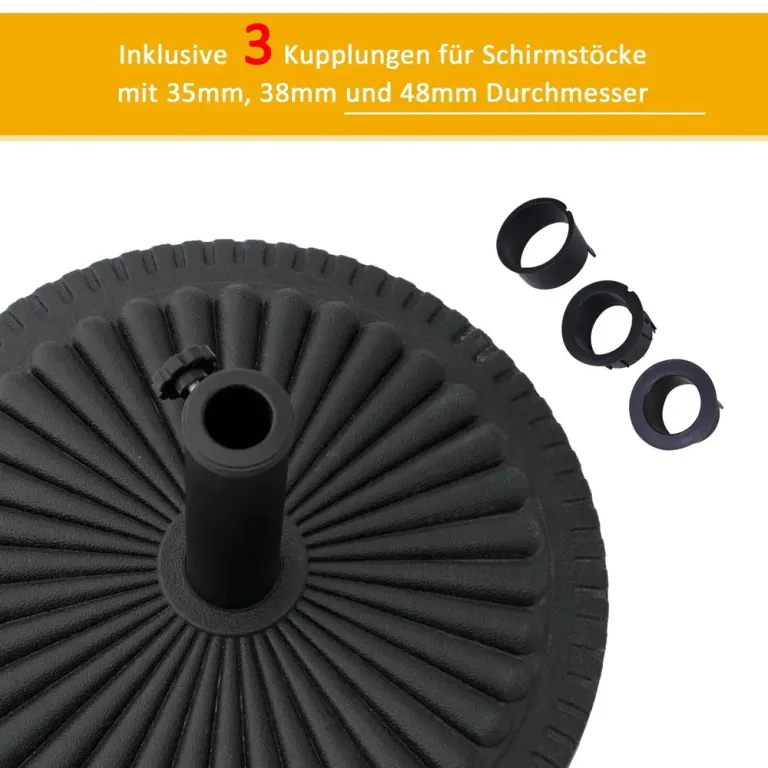Rund Parasollfot i Cement Parasollstativ 49 cm