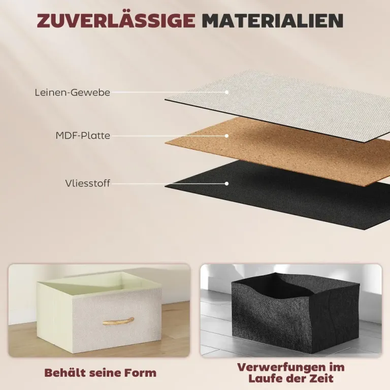 Byrå med 8 Tyglådor och Justerbara Fötter, Beige Förvaringsbyrå