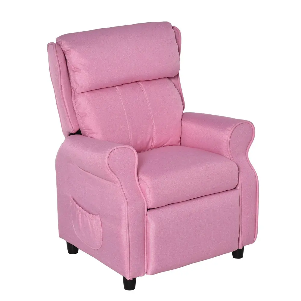 Barnfåtölj med Fotpall i Rosa Minisoffa 58 x 53 x 70 Cm