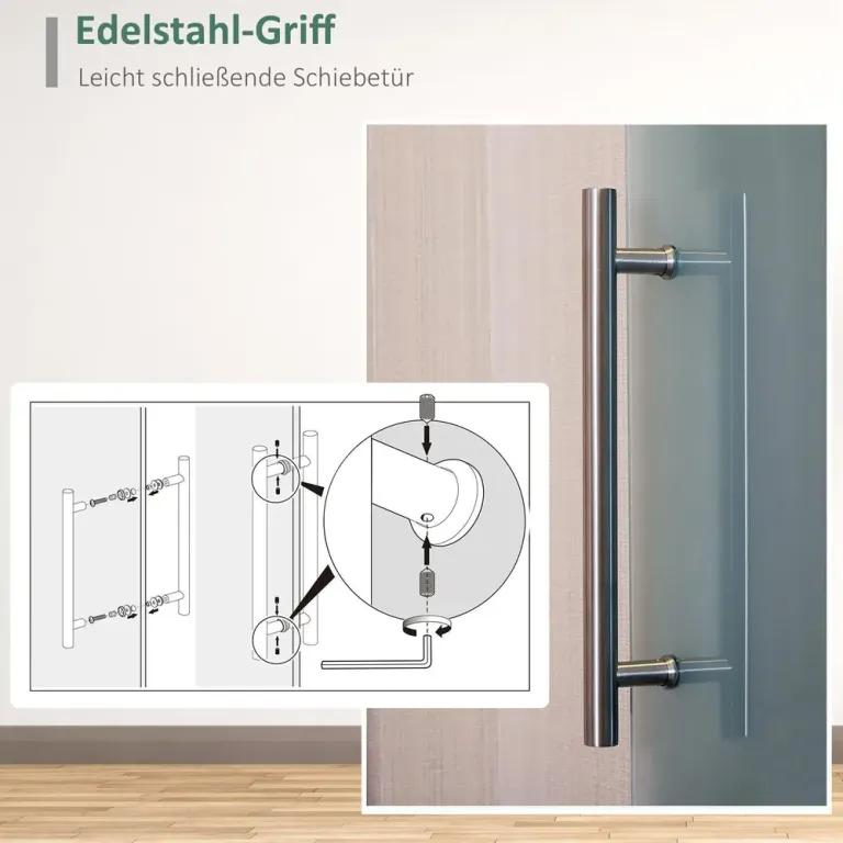 Glasskjutdörr Rumsdörr Glas Satinfinish Komplett Set