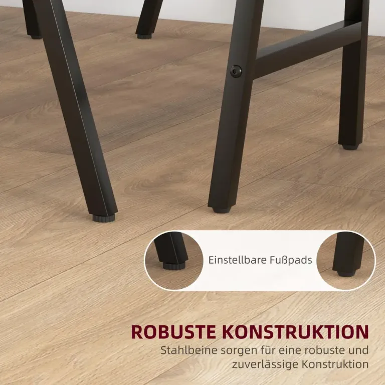 5-Delat Barset 4 Stolar Knappsydd Tjock Klädsel, Beige Barbord