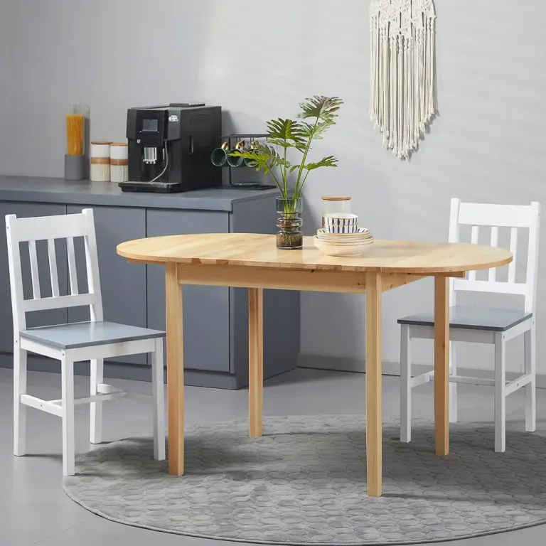 Fällbart Matbord i Trä Drop Leaf för 6 Hopfällbart Furu Natur