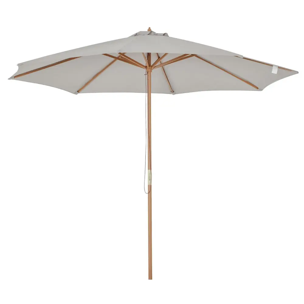 Träparasoll i Bambu-Look Elegant Trädgårdsparasoll 300 Cm