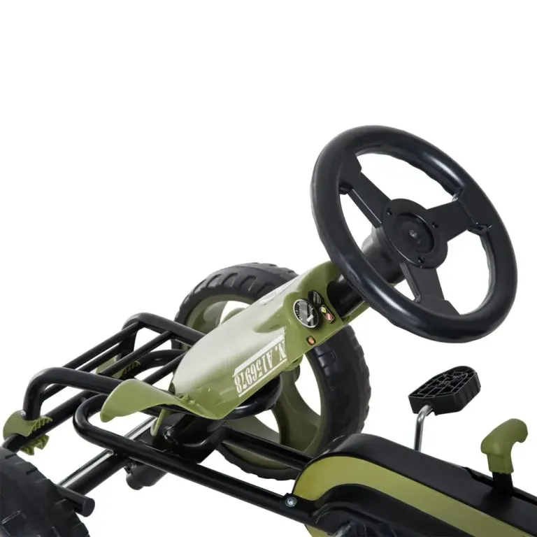 Sportig Gokart Trampbil med Handbroms Pedalbil Stor Hjul