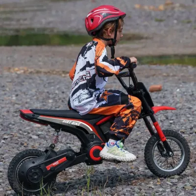 Elmotorcykel för Barn 24 v med Horn Ljus och Vridreglage