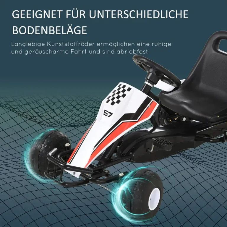 Gokart för Barn Trampbil med Pedal Handbroms Go-Kart