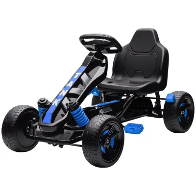 Gokart med Pedaler Trampbil för Barn med Bromsar Halkfria Hjul