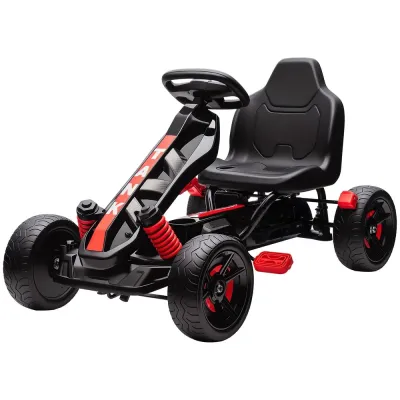 Gokart med Pedaler Trampbil för Barn med Bromsar Halkfria Hjul