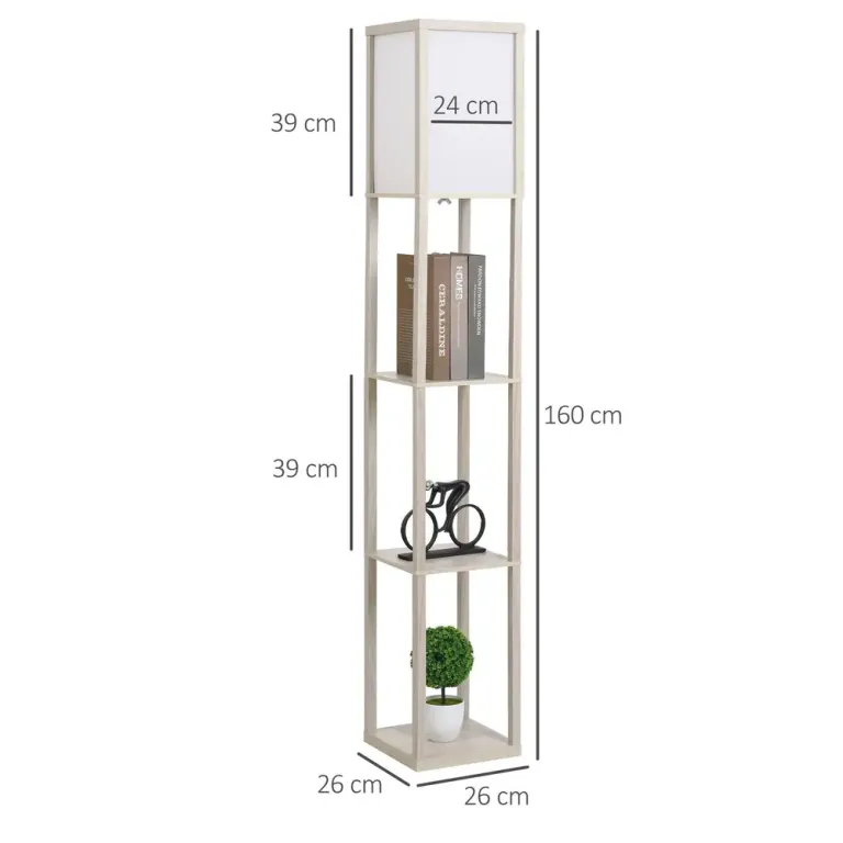 Golvlampa 3 Hyllplan Innerbelysning E27