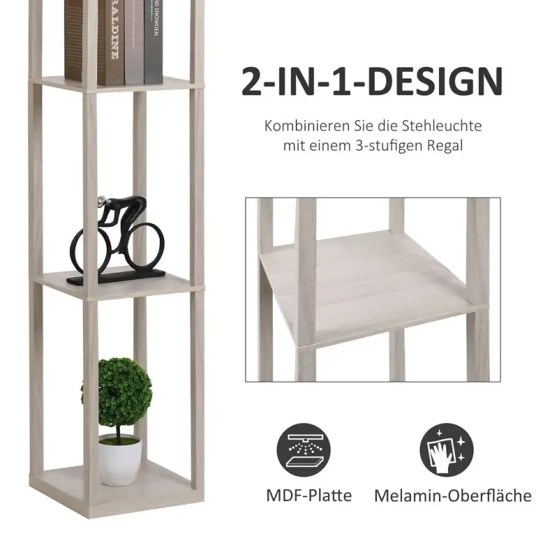 Golvlampa 3 Hyllplan Innerbelysning E27