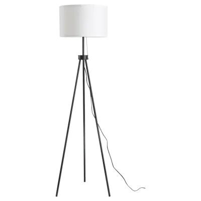 Golvlampa E27 Stål och Polyester Svart 37 x 37 x 152 cm