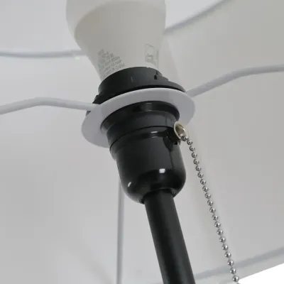 Golvlampa E27 Stål och Polyester Svart Tripod