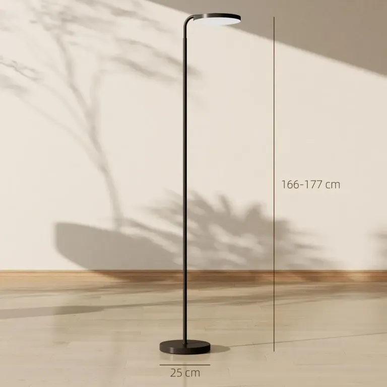Golvlampa LED med Fjärrkontroll Svart Metall och Silikon