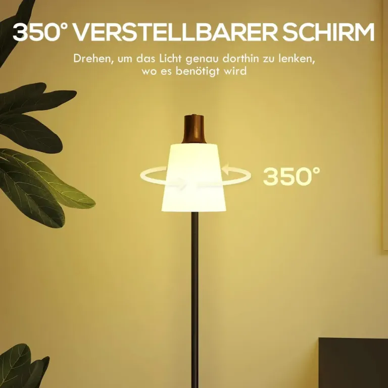 Golvlampa LED Svart Metall och Plast Läslampa med Roterbart Guld