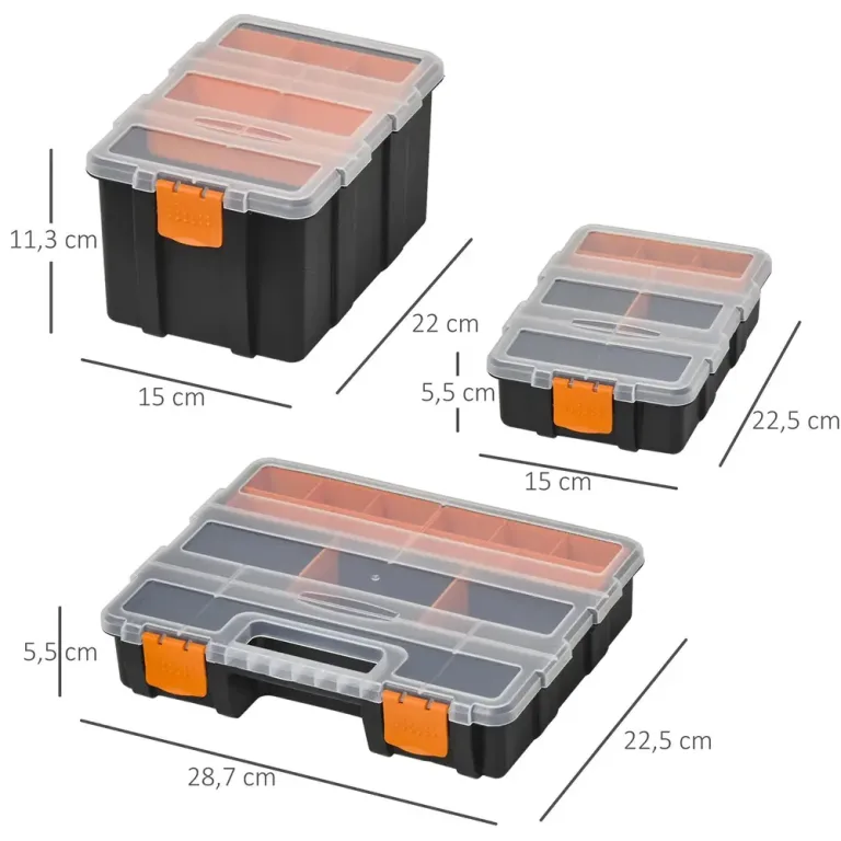 Verktygsförvaringslåda 4-Pack 28,7 x 22,5 x 5,5 cm
