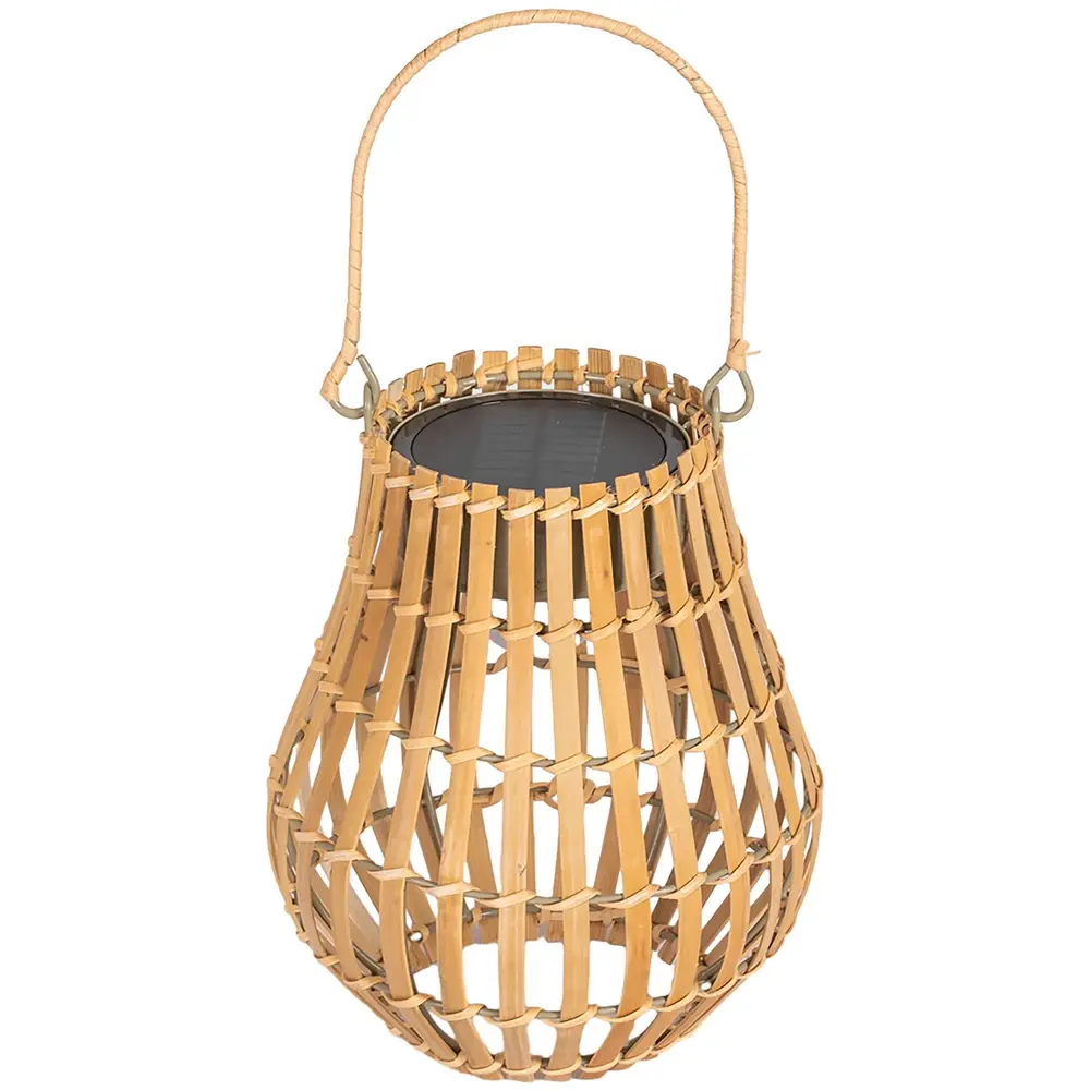 Sollampa Trädgårdslampa Natur av Bambu USB Uppladdningsbar