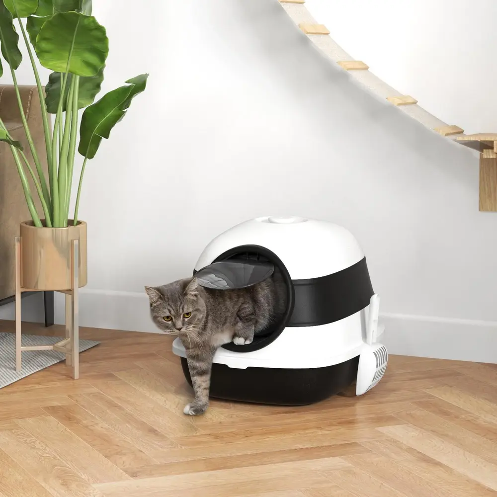 Kattlåda Kattsandlåda Vit Svart av Plast 52 x 41 x 38 Cm
