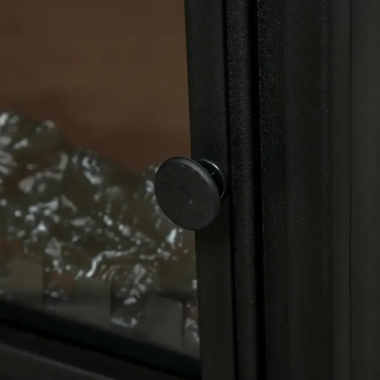 Fristående Elkamin 1000/2000 w, Svart Elektrisk Härdat Glas