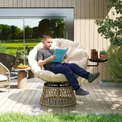 Papasan Stol i Rotting 360° Roterbar Flätad Ø90 cm