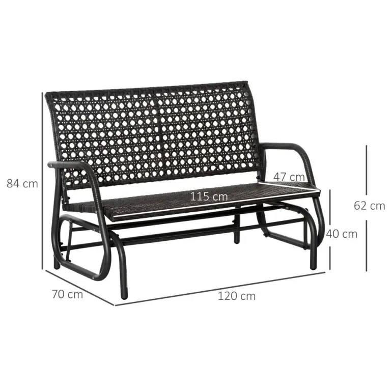 Gungbänk i Konstrotting 2 Personer 70 x 120 x 84 cm