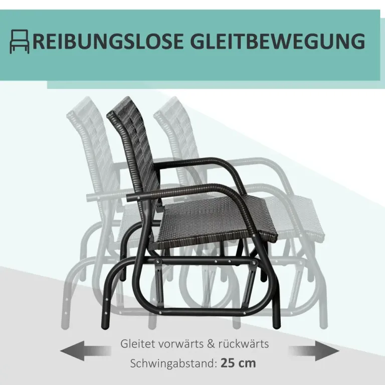 Gungbänk i Konstrotting 2 Personer 70 x 120 x 84 cm
