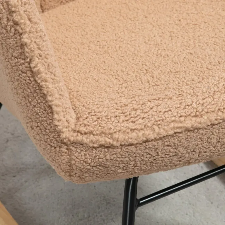 Gungstol Accentstol Brun av Imiterat Lammskinn Relaxstol Retro Teddy