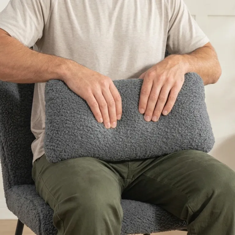 Gungstol med Fotpall Mjukt Fleeceöverdrag Träben Kudde Ergonomisk