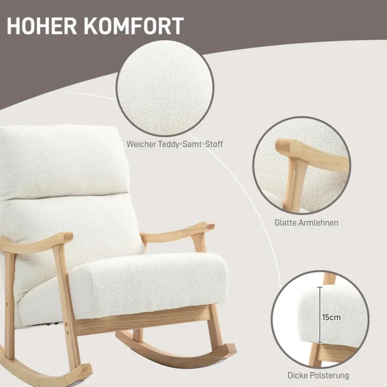Gungstol med Sammetsklädsel och Ergonomiskt Tygöverdrag Ryggstöd