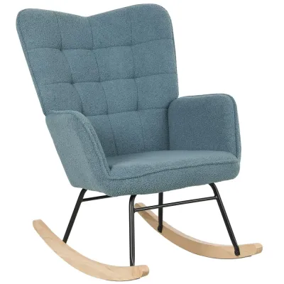 Gungstol Relaxstol med Berberfleecelook Ljusblå av Tyg Retro Teddy