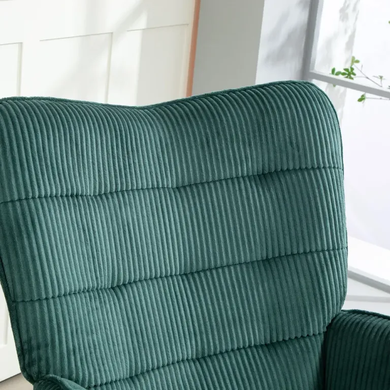 Gungstol Relaxstol Mörkgrön av Manchesterlook och Trä Tjock Brett