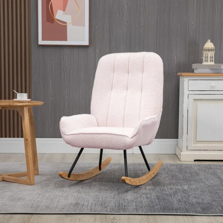 Gungstol Relaxstol Rosa av Sherpa Fleece 63 x 95 x 97 cm