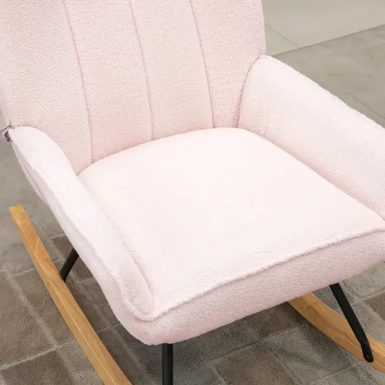 Gungstol Relaxstol Rosa av Sherpa Fleece 63 x 95 x 97 cm