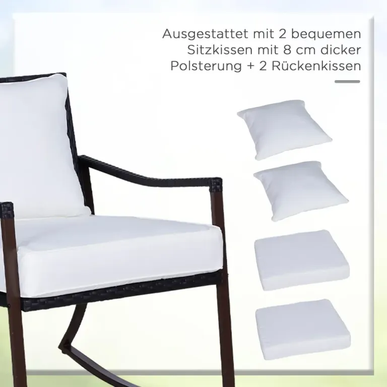 Gungstolsset 2 Personer Bord och Dynor Konstrotting