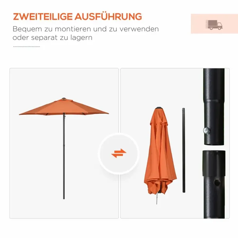 Parasoll Marknadsparaply Sexkantigt Orange 196 cm