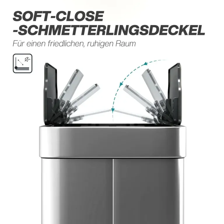 Soptunna med Sensor Silver Rostfritt Stål Automatisk