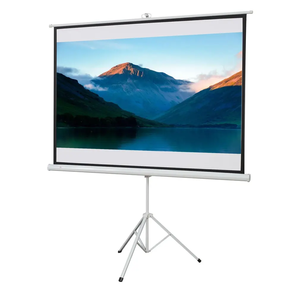 Projektorduk Stativduk Vit av Tyg och Metall 171 x 131 Cm