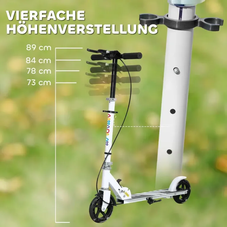 Sparkcykel för Barn med Dubbla Bromsar och Hopfällbar Barnskoter