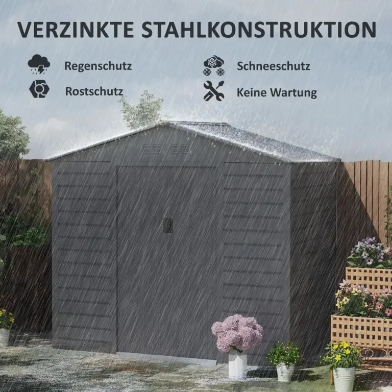 Redskapsbod Trädgårdsskjul i Galvaniserat Stål 2,43m² 213X1