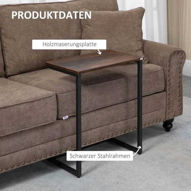 Häckbord Sidobord Set om 3 Industriell Satsbord Stil
