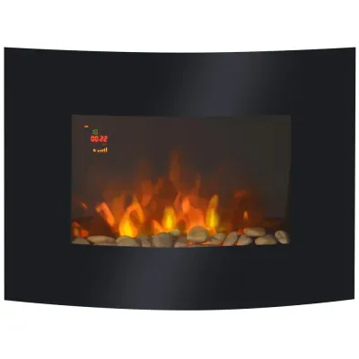 Elektrisk Väggkamin med LED-Flamma 65 x 11,4 x 52 cm
