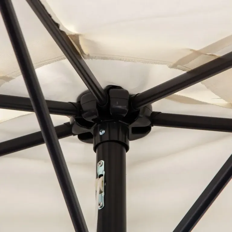 Halvrunt Balkongparasoll med Vev mot Vägg 2,7 m
