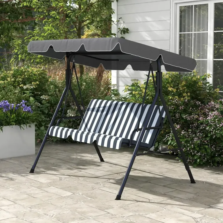 Hammock 3-Sits Grå Vit 172 x 110 x 153 cm