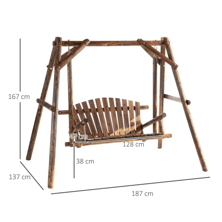 Hammock i Massivt Trä 2-Sits Klassisk 187 x 137 x 170 cm